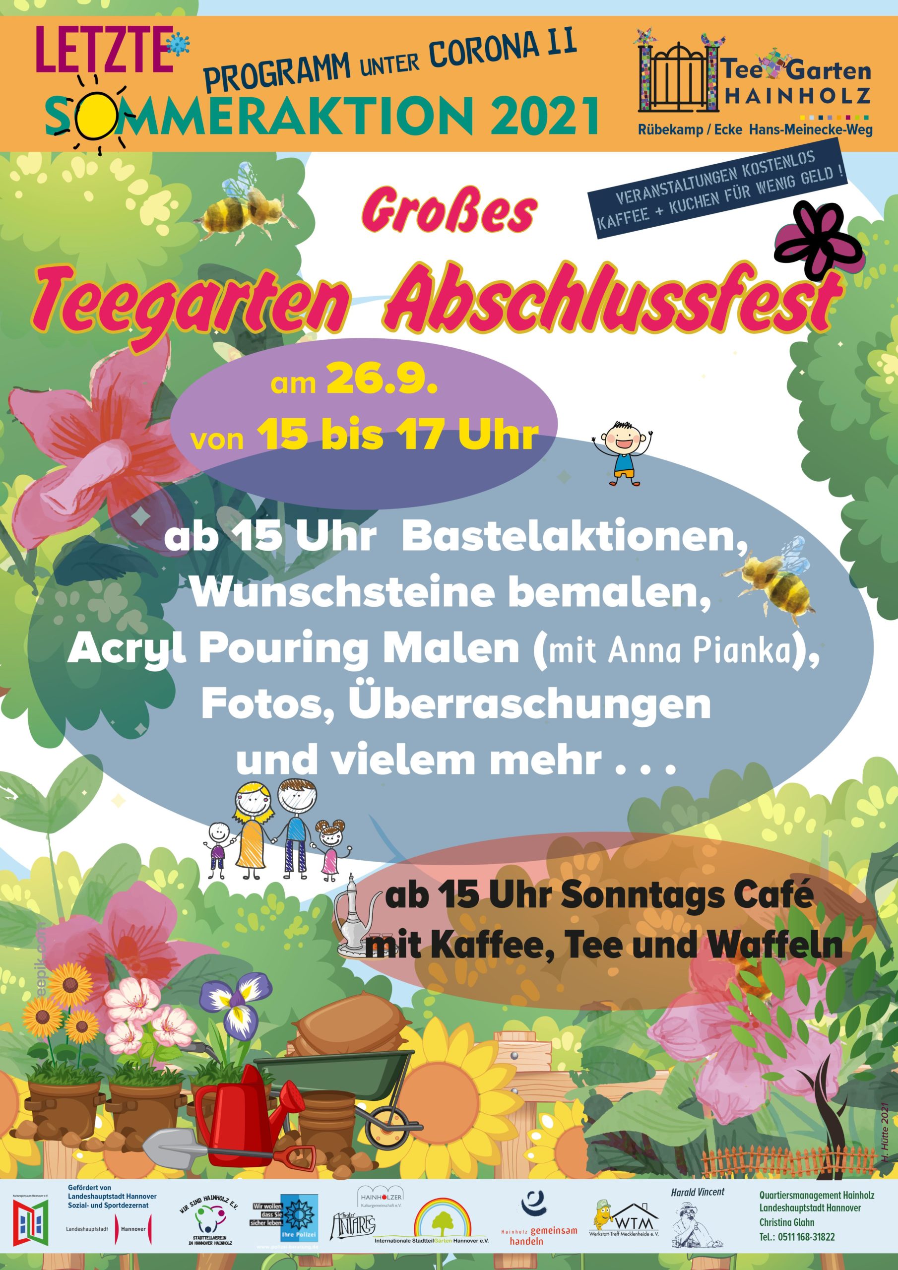 ☀️ Großes Teegarten Abschlussfest am 26.09.2021 mit verschiedenen Aktionen und Acryl- Pouring Malangebot von Künstlerin Anna Pianka