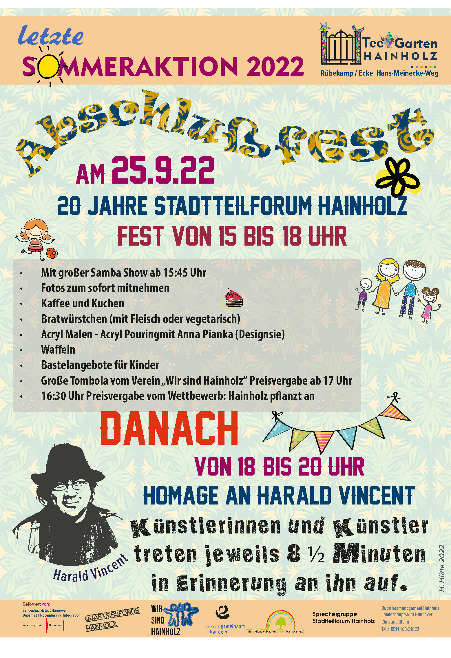Fest „20 Jahre Stadtteilforum Hainholz“ am 25.09.2022 mit Acrylic Pouring Malangebot mit Anna Pianka von Designsie