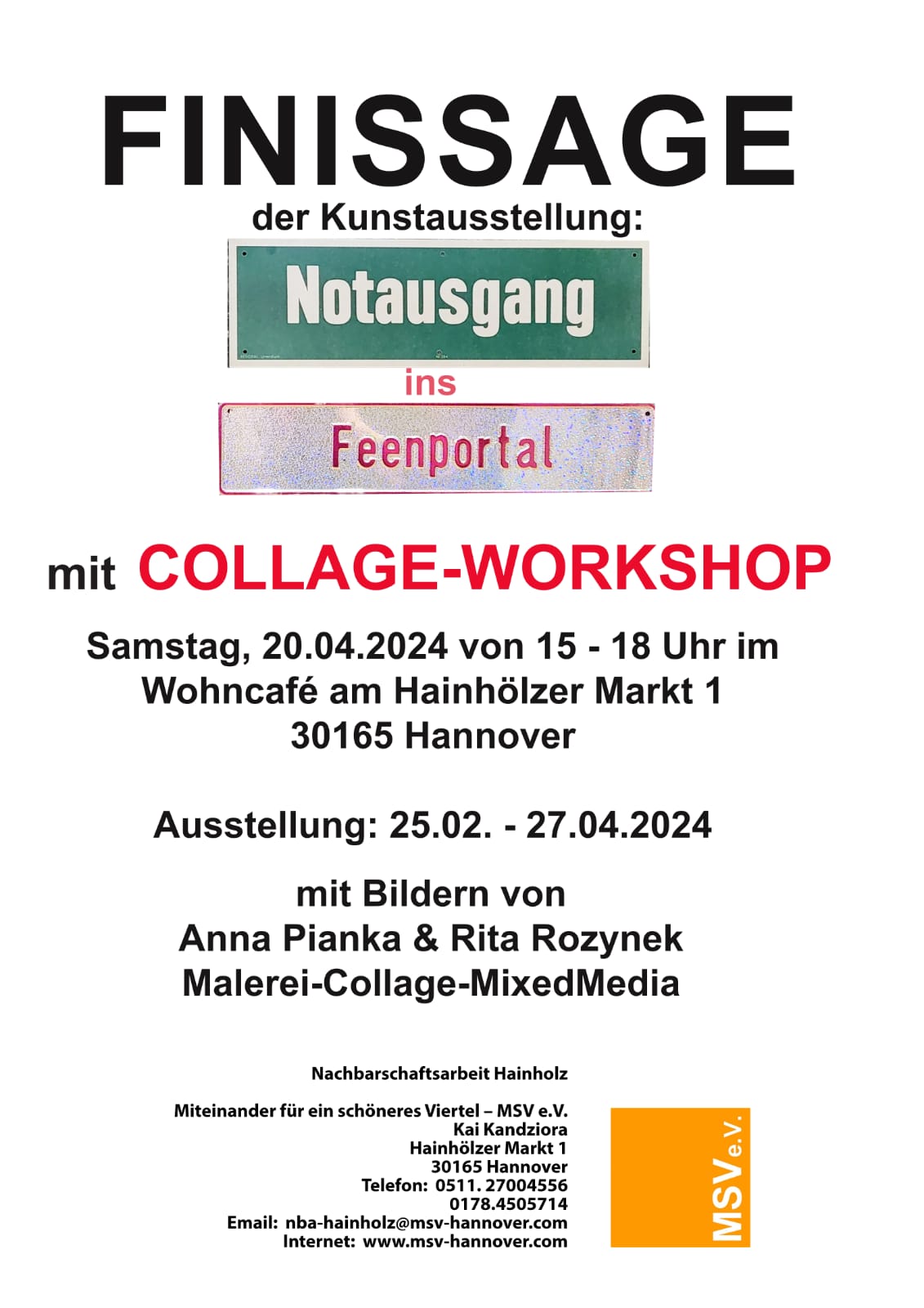 Finissage Anna Pianka und Rita Rozynek 20.04.2024