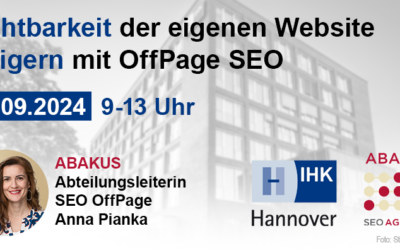 Sichtbarkeit der eigenen Website steigern mit OffPage SEO – IHK Hannover Seminar am 09.09.2024