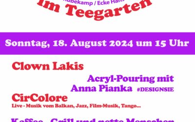 Sommerfest im Teegarten Hannover im Stadtteil Hainholz am 18.08.2024 mit Designsie Acrylic-Pouring Workshop