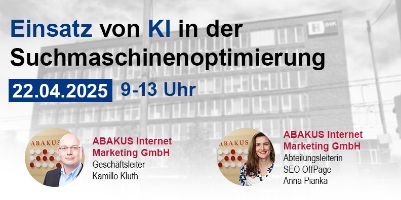 IHK Hannover Seminar: Künstliche Intelligenz in der Suchmaschinenoptimierung am 22. April 2025