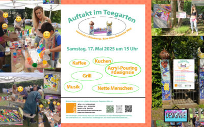 🌿 Sommer im Teegarten Hannover – Auftaktfest am 17. Mai 🌞 mit Acylic Pouring mit Designsie