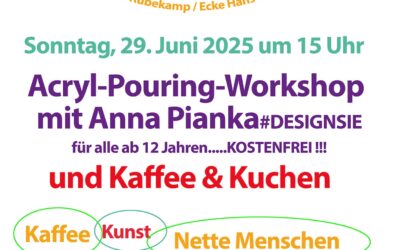 Kaffee & Kunst im Teegarten: Acryl-Pouring-Workshop mit Designsie in Hannover am 29.06.2025