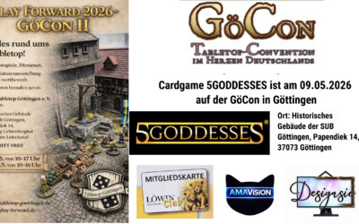 5GODDESSES auf der GöCon in Göttingen am 09.05.2026: Cardgame Let's-play-Runden und Künstlerinnenbesuch vor Ort